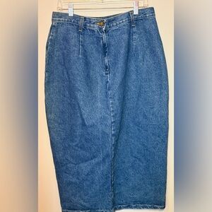 Vintage Vivaldi High Rise Denim Midi Skirt